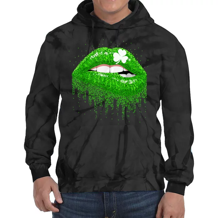 Clover Lips St.Patrick's Day Tie Dye Hoodie