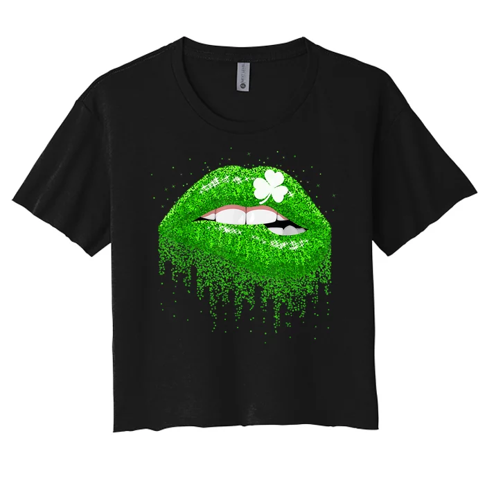 Clover Lips St.Patrick's Day Women's Crop Top Tee