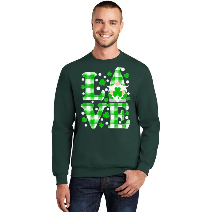 Cute Love St Patrick's Day Lucky Shamrock Gnome Tall Sweatshirt