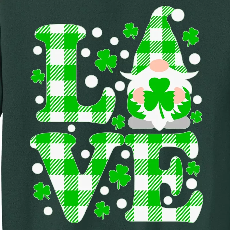 Cute Love St Patrick's Day Lucky Shamrock Gnome Tall Sweatshirt