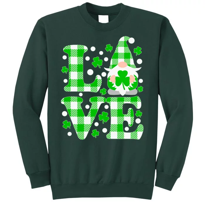 Cute Love St Patrick's Day Lucky Shamrock Gnome Tall Sweatshirt