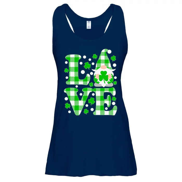 Cute Love St Patrick's Day Lucky Shamrock Gnome Ladies Essential Flowy Tank