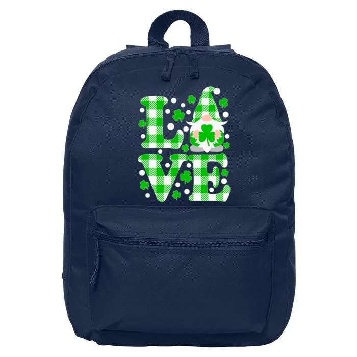 Cute Love St Patrick's Day Lucky Shamrock Gnome 16 in Basic Backpack