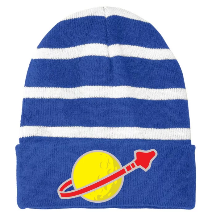 Classic Logo Space Striped Beanie with Solid Band