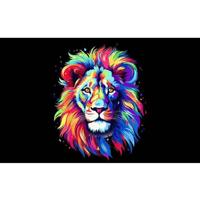 Colorful Lion Spirit Animal Multicolor Art Leo Lion Bumper Sticker