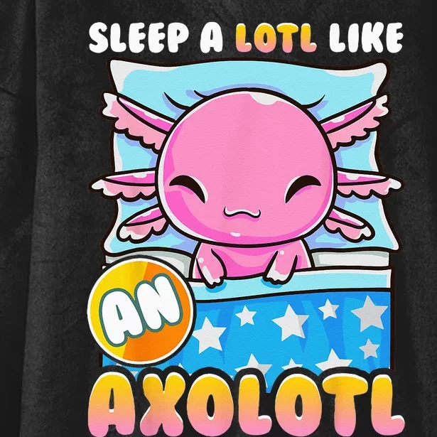 Cute Lazy Sleeping Axolotl Lover Nap Sleep Kids Girls Hooded Wearable Blanket