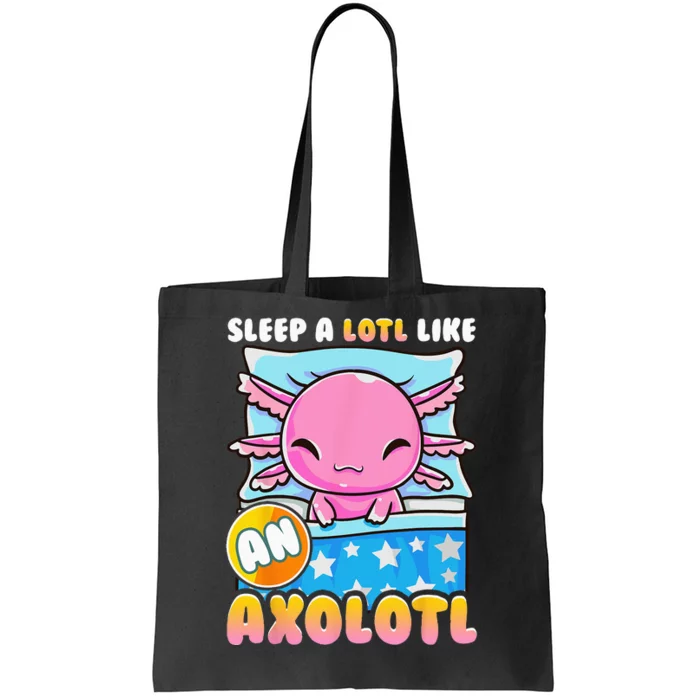 Cute Lazy Sleeping Axolotl Lover Nap Sleep Kids Girls Tote Bag