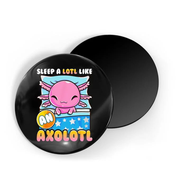 Cute Lazy Sleeping Axolotl Lover Nap Sleep Kids Girls Magnet