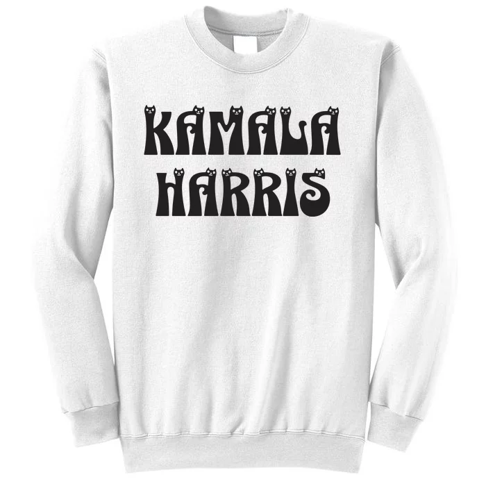 Cat Lettering Spelling Kamala Harris President Sweatshirt