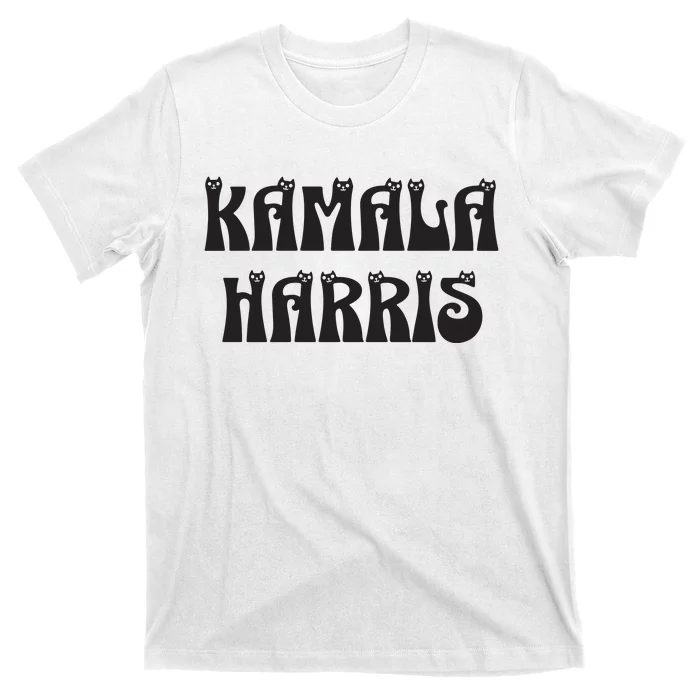 Cat Lettering Spelling Kamala Harris President T-Shirt