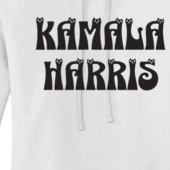 Cat Lettering Spelling Kamala Harris President Women's Pullover Hoodie