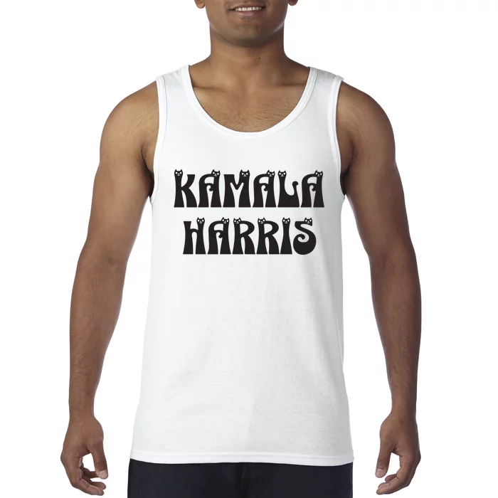 Cat Lettering Spelling Kamala Harris President Tank Top