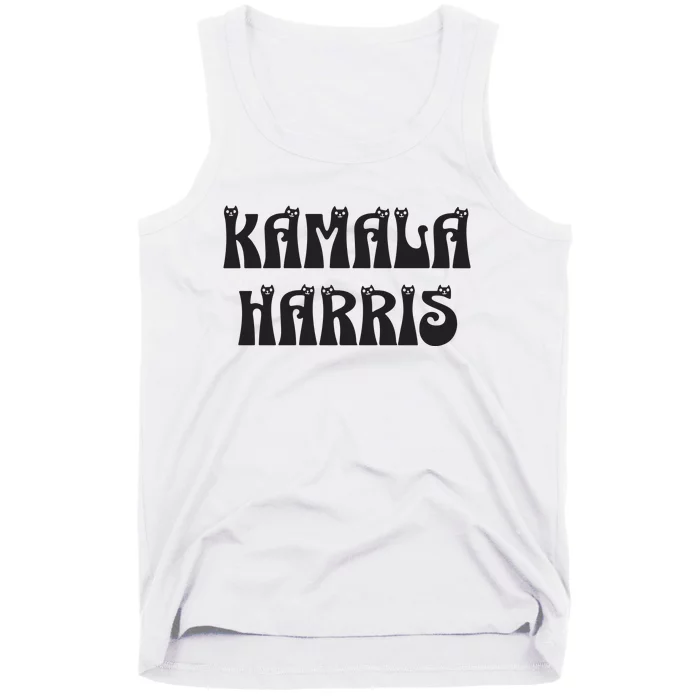 Cat Lettering Spelling Kamala Harris President Tank Top