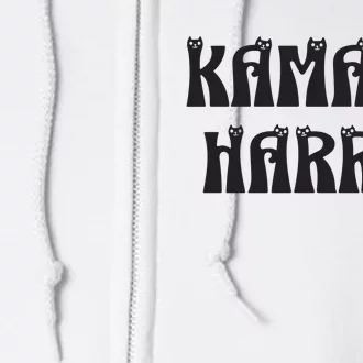 Cat Lettering Spelling Kamala Harris President Full Zip Hoodie