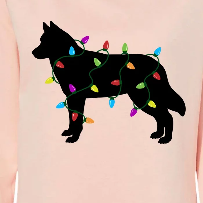 Christmas Lights Siberian Husky Dog Gift Funny Gift Womens California Wash Sweatshirt