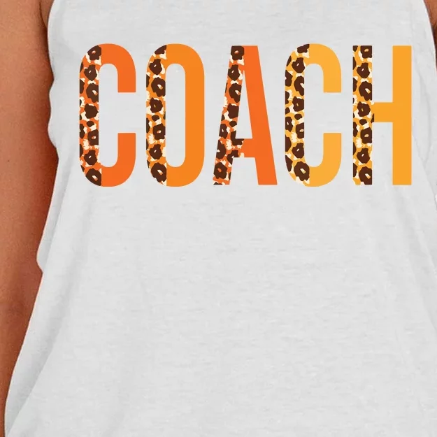 Coach Leopard Squad Cute Fall Autumn Lovers Thanksgiving Women's Knotted Racerback Tank