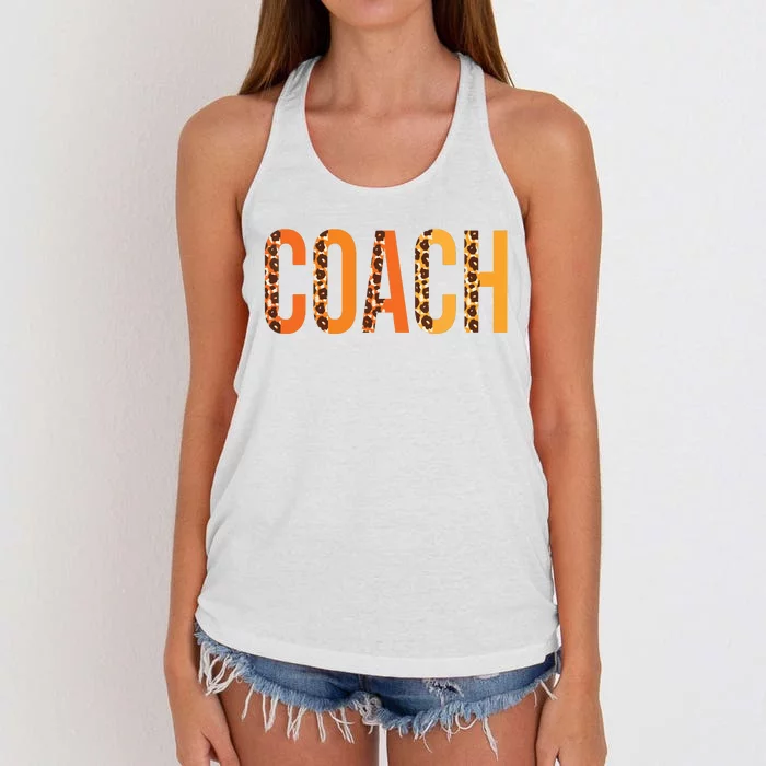 Coach Leopard Squad Cute Fall Autumn Lovers Thanksgiving Women's Knotted Racerback Tank