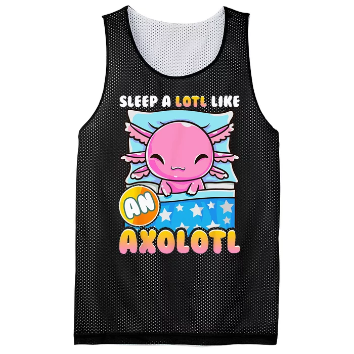 Cute Lazy Sleeping Axolotl Lover Nap Sleep Mesh Reversible Basketball Jersey Tank