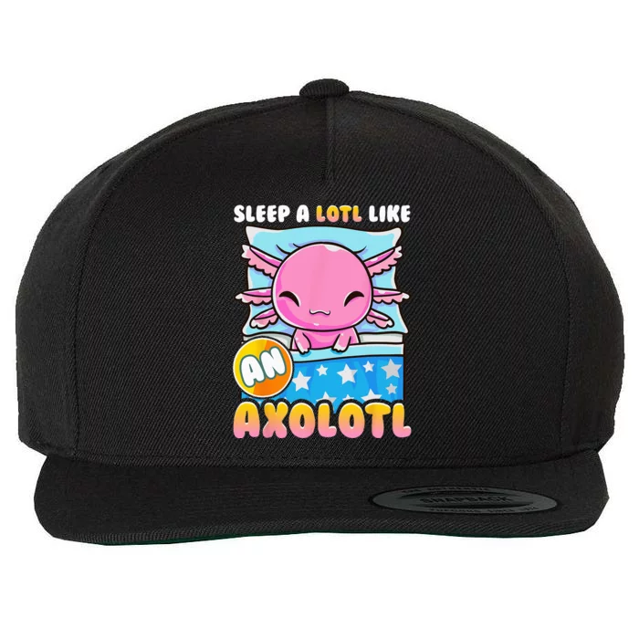 Cute Lazy Sleeping Axolotl Lover Nap Sleep Wool Snapback Cap