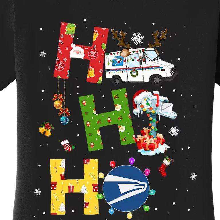 Christmas Lighting Santa Claus Ho Ho Ho Postal Worker Women's T-Shirt