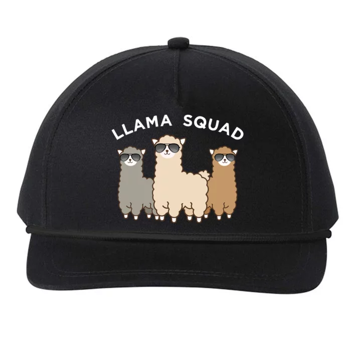 Cool Llama Squad Funny Gift Cria Herd Of Llamas Apparel Snapback Five-Panel Rope Hat