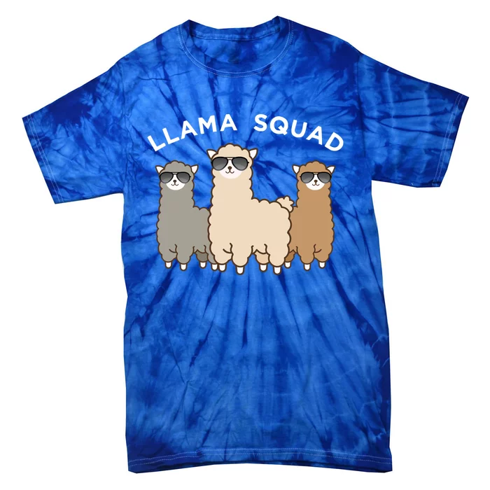 Cool Llama Squad Funny Gift Cria Herd Of Llamas Apparel Tie-Dye T-Shirt