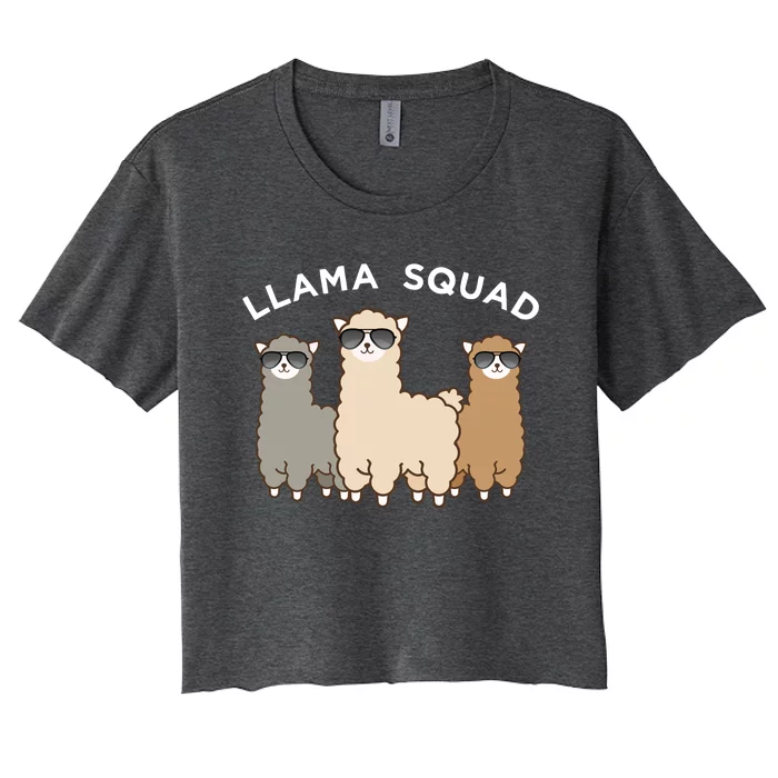 Cool Llama Squad Funny Gift Cria Herd Of Llamas Apparel Women's Crop Top Tee