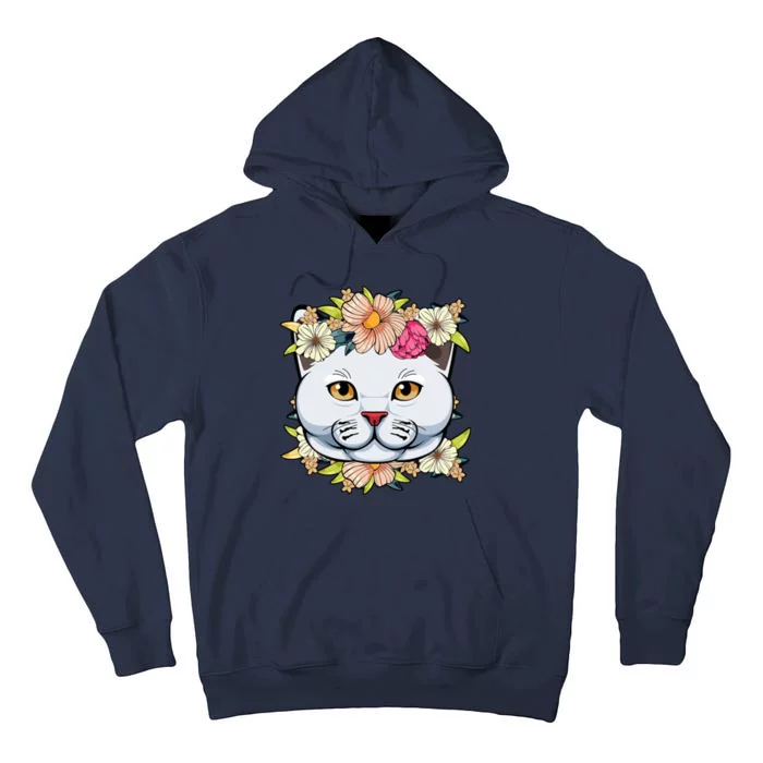 Cat Lover Spring Floral Gift Tall Hoodie