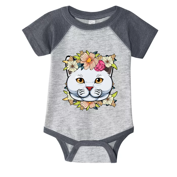 Cat Lover Spring Floral Gift Infant Baby Jersey Bodysuit