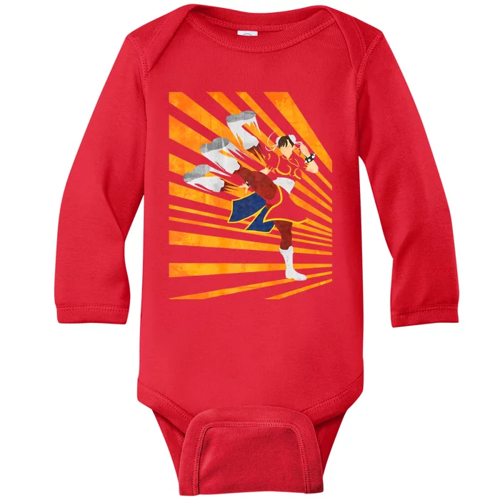 Chun Li The Legendary Martial Artist Fgc Design Baby Long Sleeve Bodysuit