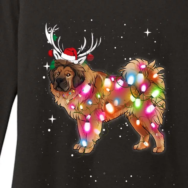 Christmas Lights Tibetan Mastiff Dog Womens CVC Long Sleeve Shirt