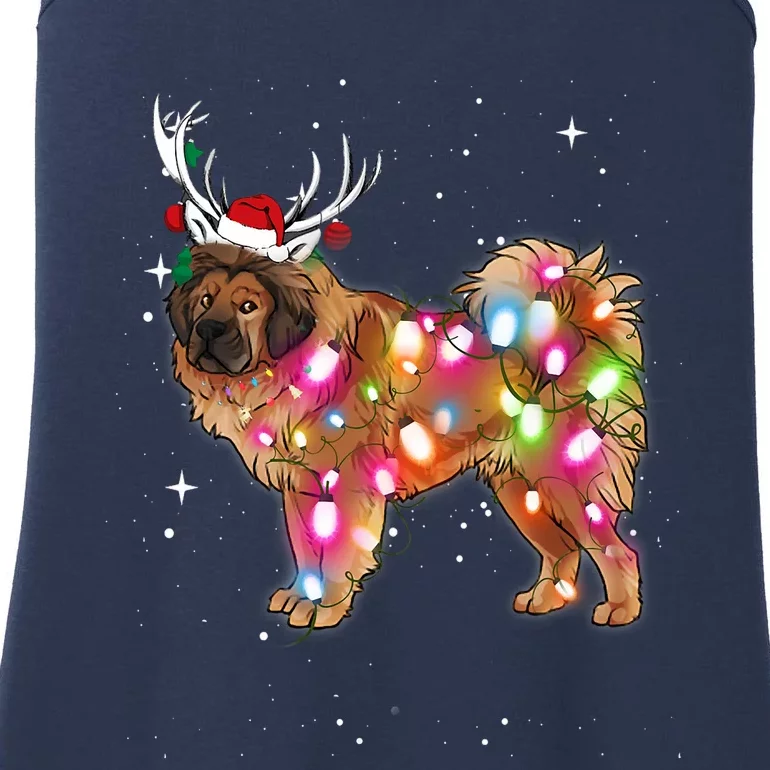 Christmas Lights Tibetan Mastiff Dog Ladies Essential Tank