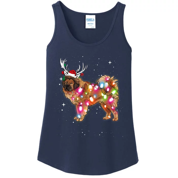 Christmas Lights Tibetan Mastiff Dog Ladies Essential Tank