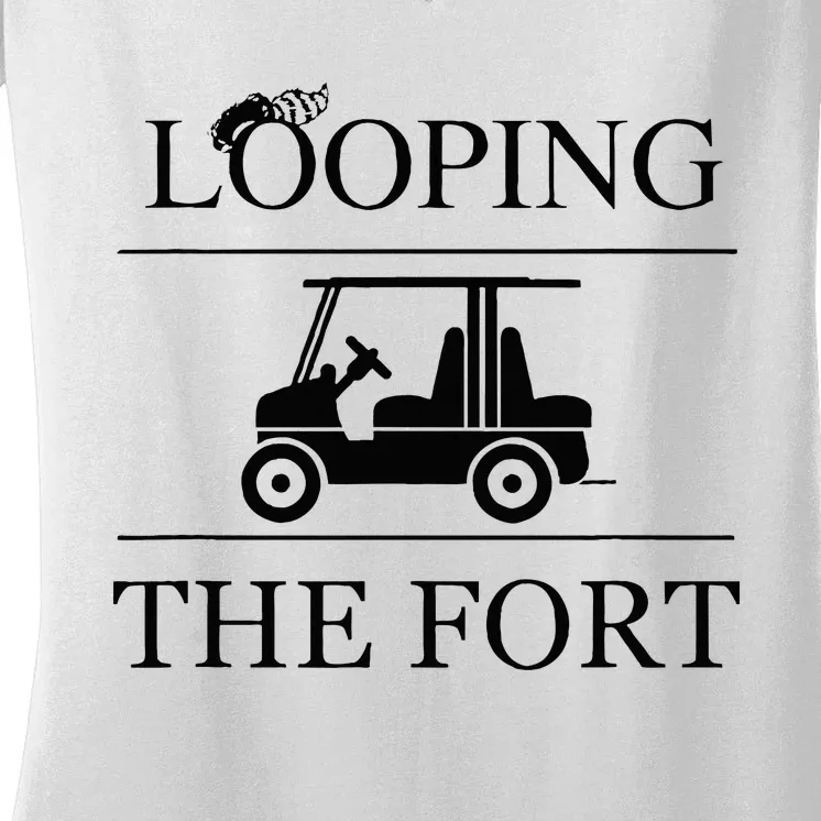 Camping Looping The Fort Women's V-Neck T-Shirt