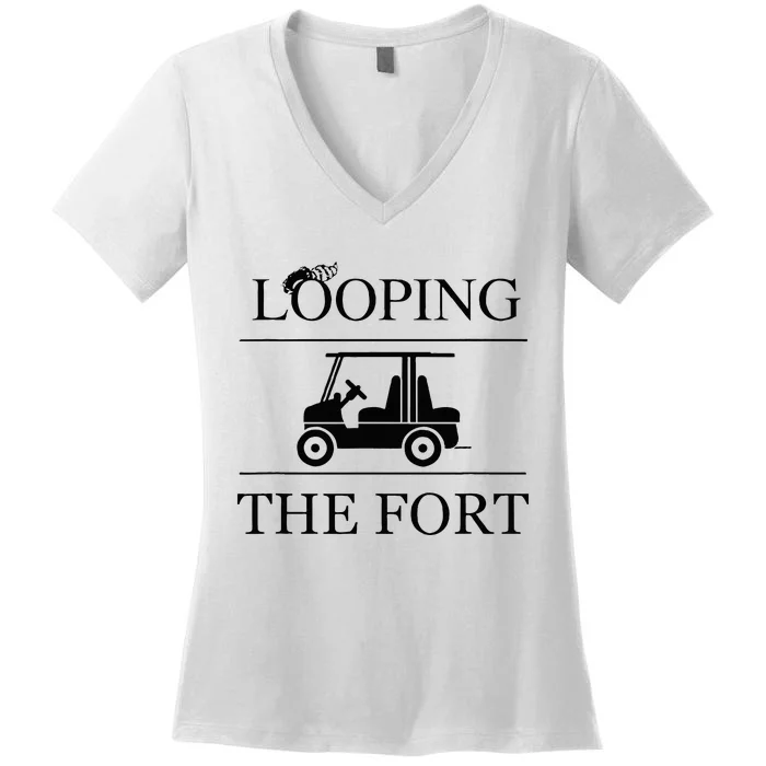 Camping Looping The Fort Women's V-Neck T-Shirt