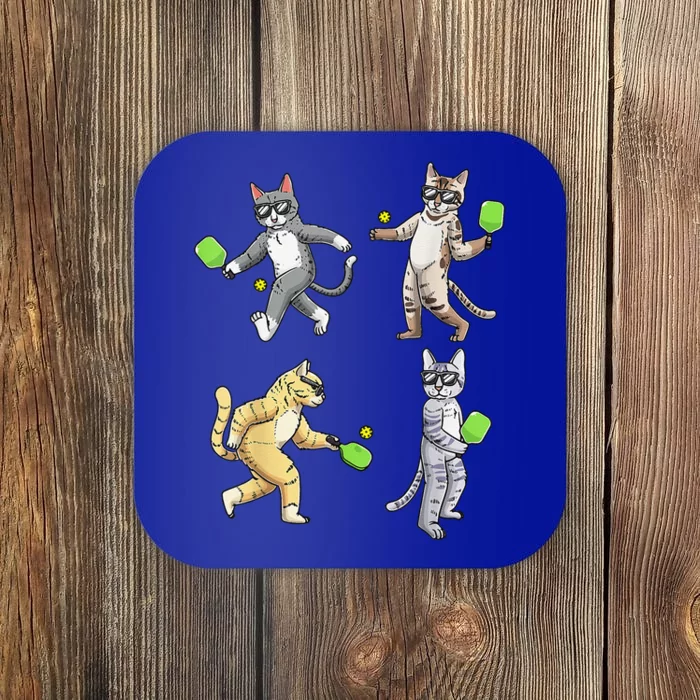 Cats Love To Play Pickleball Too Fun Player Paddle Coaster