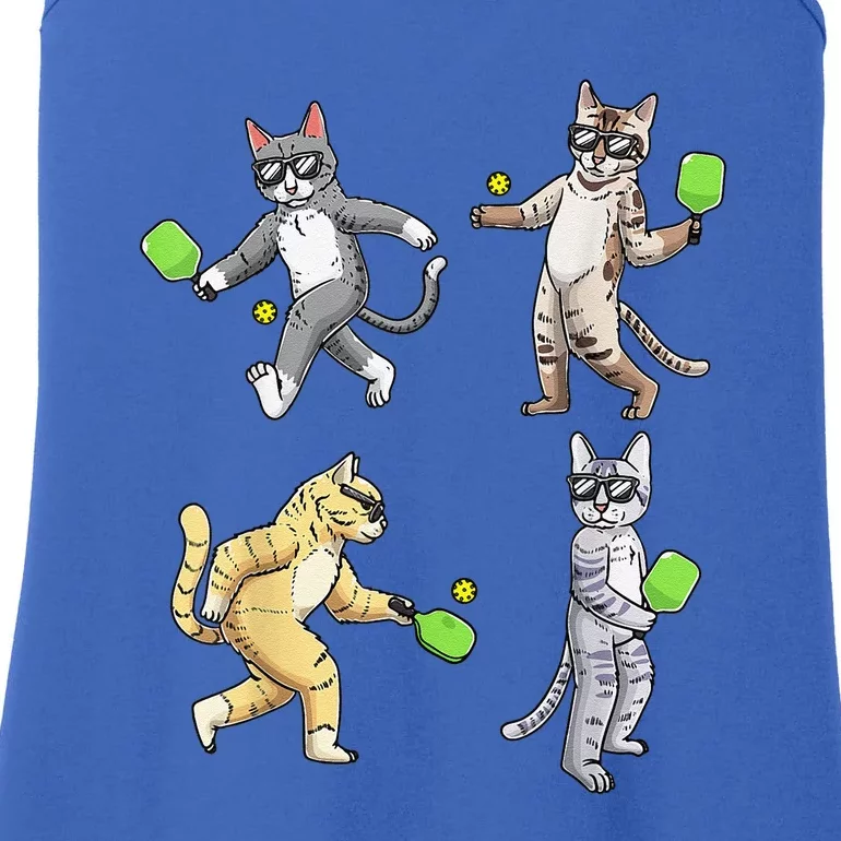 Cats Love To Play Pickleball Too Fun Player Paddle Ladies Essential Tank