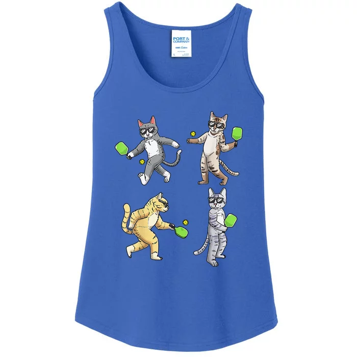 Cats Love To Play Pickleball Too Fun Player Paddle Ladies Essential Tank