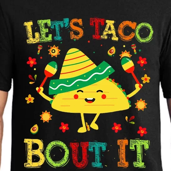 Cute Lets Taco Bout It Funny Mexican Taco Pajama Set