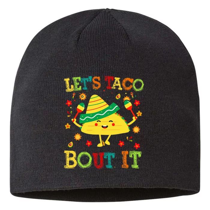 Cute Lets Taco Bout It Funny Mexican Taco 8 1/2in Sustainable Knit Beanie