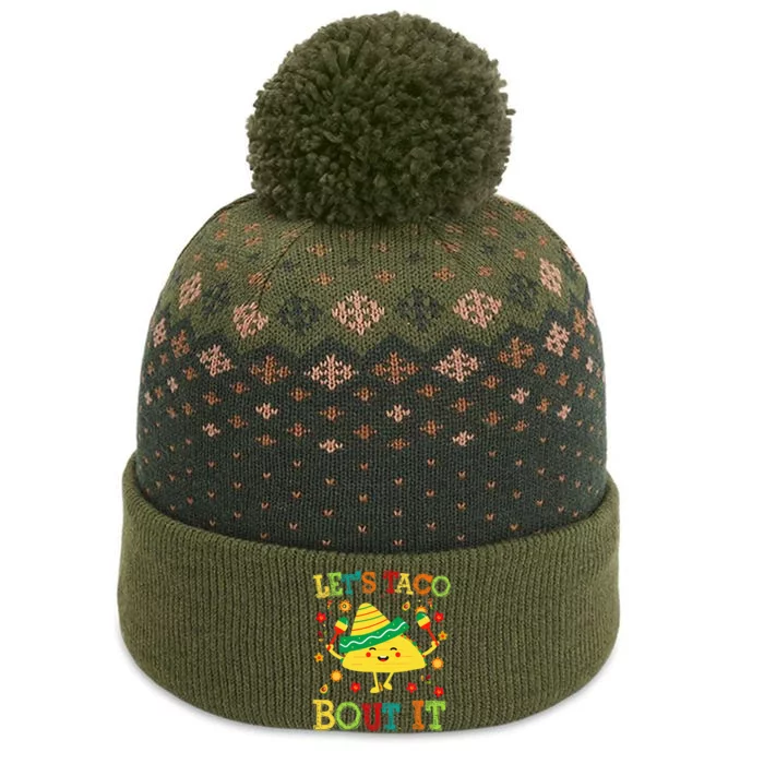 Cute Lets Taco Bout It Funny Mexican Taco The Baniff Cuffed Pom Beanie