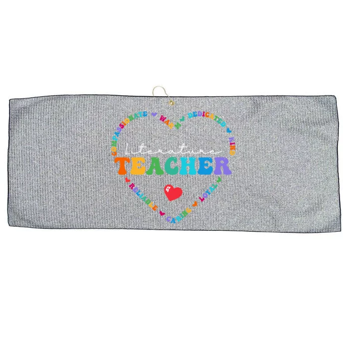 Cute Literature Teacher Appreciati To School Gift Large Microfiber Waffle Golf Towel