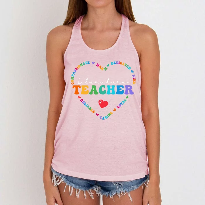 Cute Literature Teacher Appreciati To School Gift Women's Knotted Racerback Tank