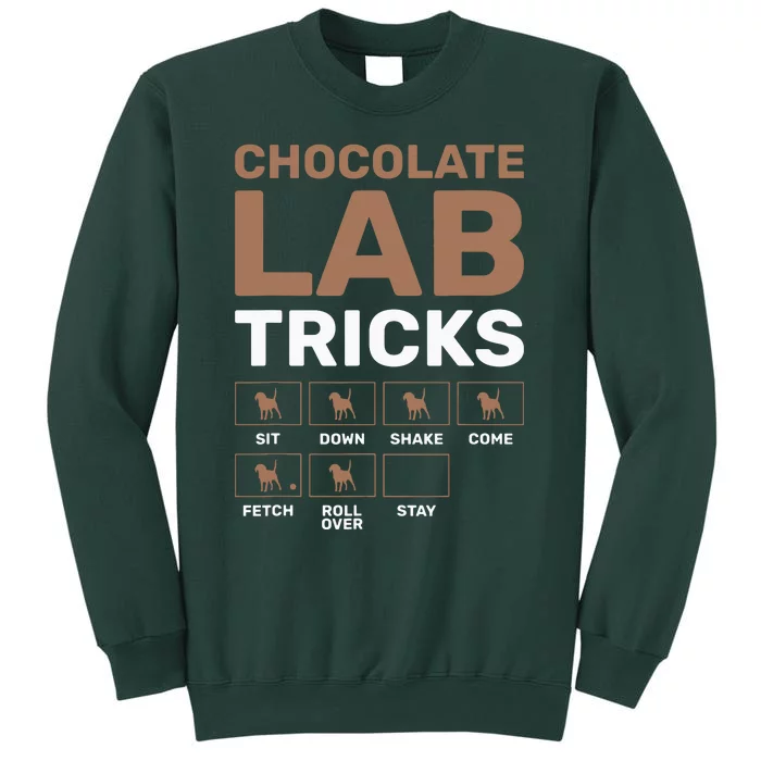 Chocolate Lab Tricks Black Labrador Tall Sweatshirt