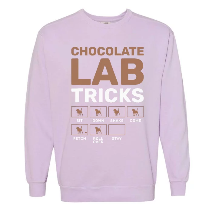 Chocolate Lab Tricks Black Labrador Garment-Dyed Sweatshirt