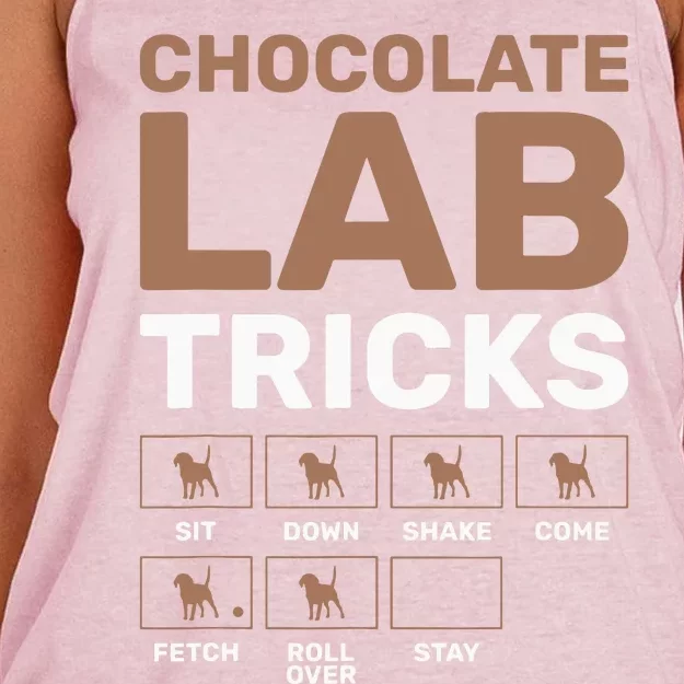 Chocolate Lab Tricks Black Labrador Women's Knotted Racerback Tank