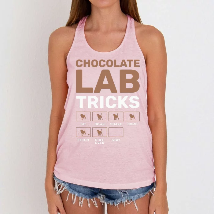 Chocolate Lab Tricks Black Labrador Women's Knotted Racerback Tank