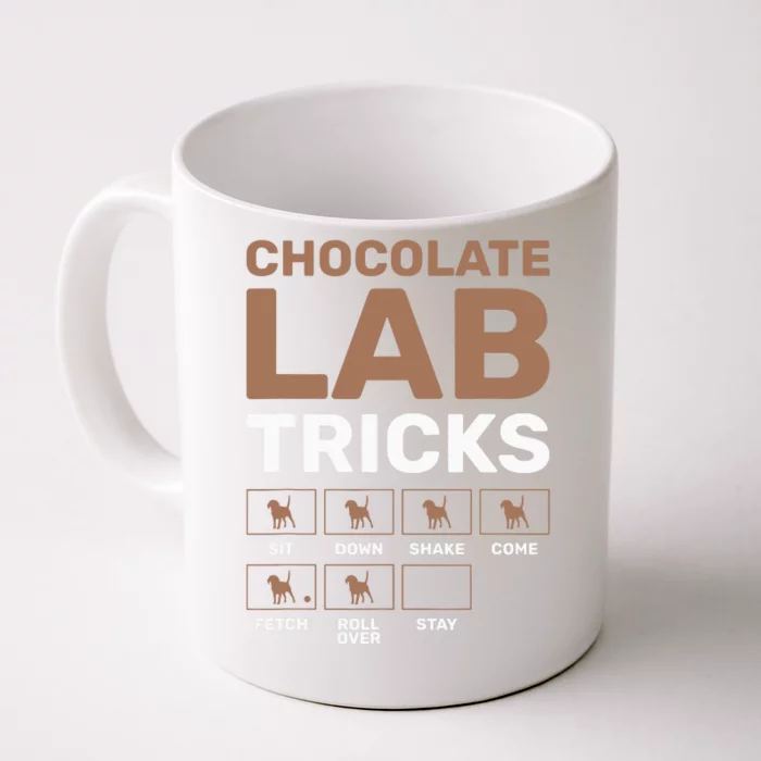 Chocolate Lab Tricks Black Labrador Front & Back Coffee Mug