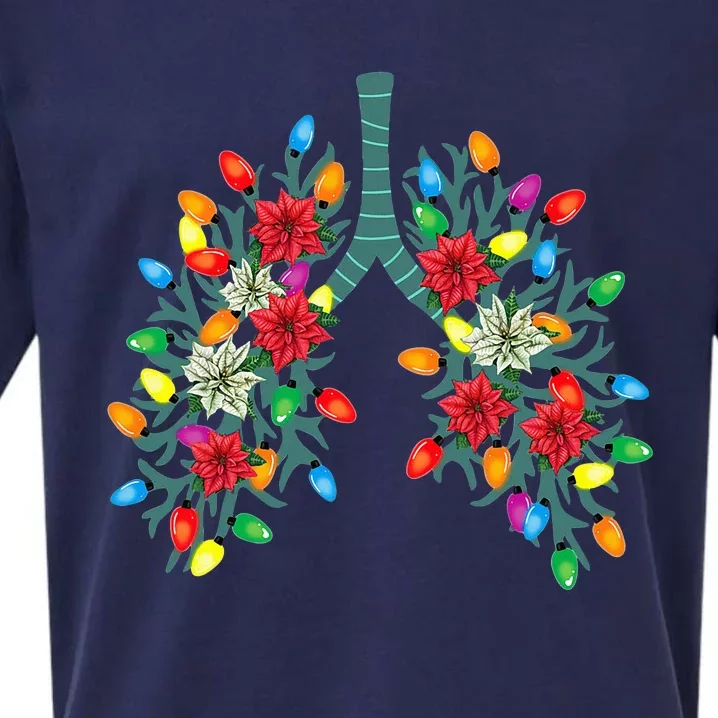 Christmas Light Therapist Funny Respiratory Therapy Lung RN Sueded Cloud Jersey T-Shirt