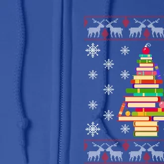 Christmas Library Tree Funny Funny Gift For Reading Book Lovers Gift Full Zip Hoodie